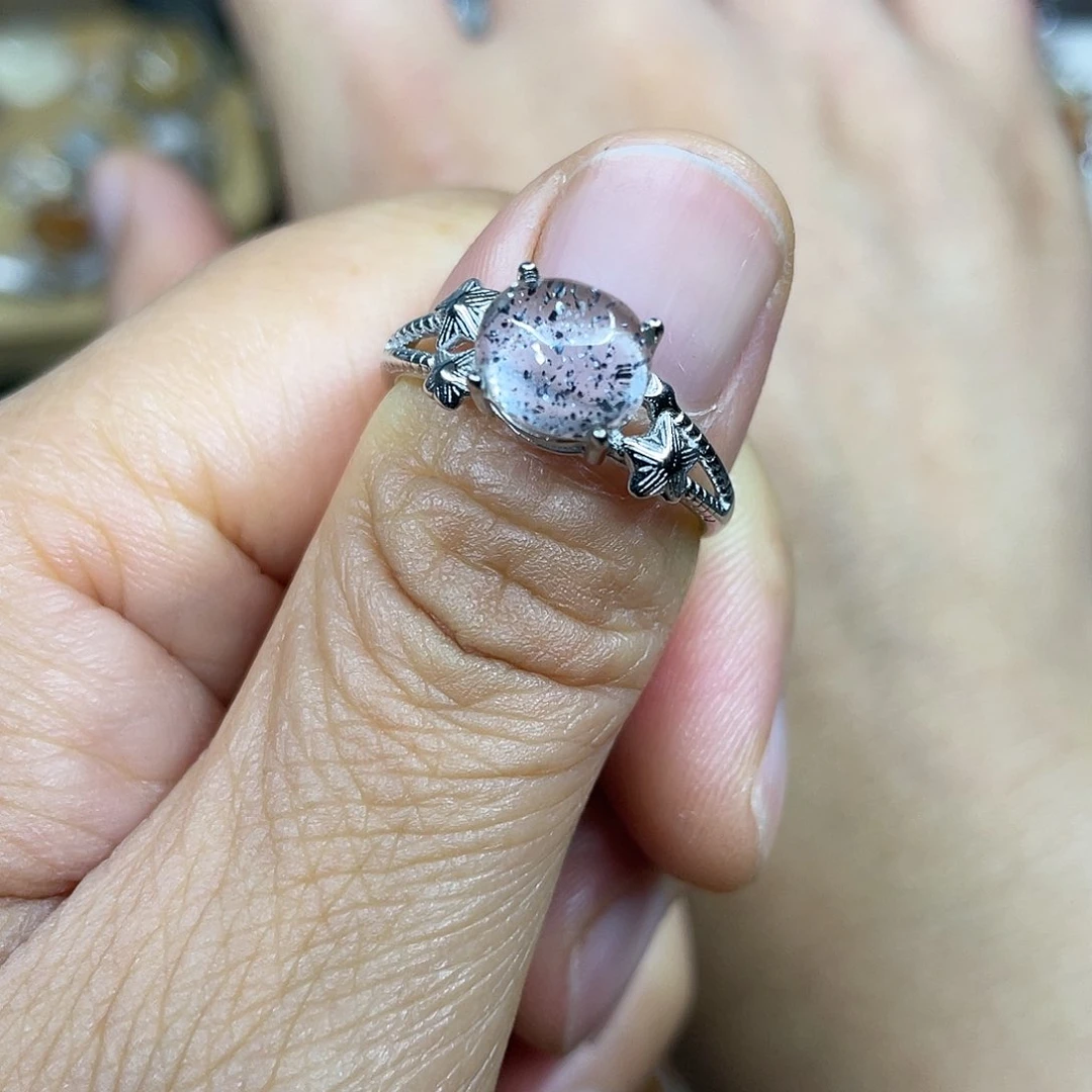 【闪购商品】银S925镶嵌珠宝半成品水晶戒指