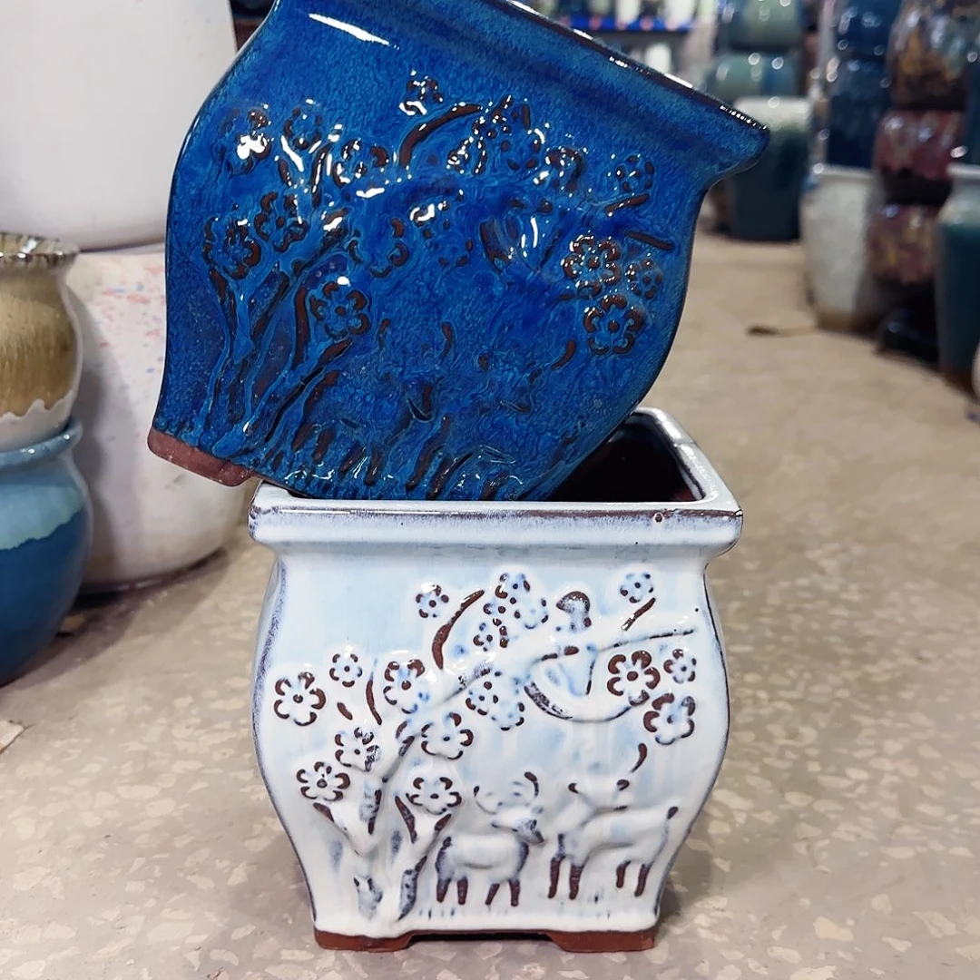 紫砂花盆高17口16