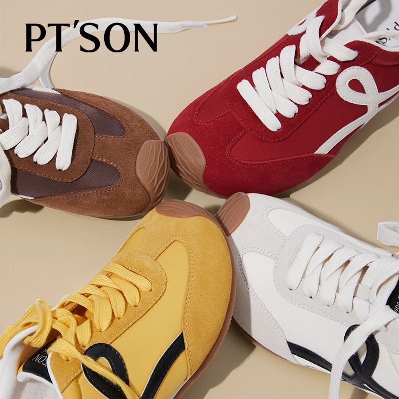 【琥珀流光】百田森内增高德训鞋女2025新款多巴胺复古潮流厚底低帮