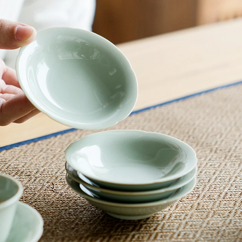国潮新款窑青釉陶瓷茶杯垫功夫配件色防烫隔热垫子茶托杯茶道用具