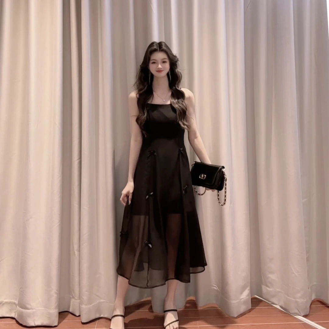 IEF/爱依服连衣裙2025夏季新款千金公主风度假通勤时尚感吊带长裙