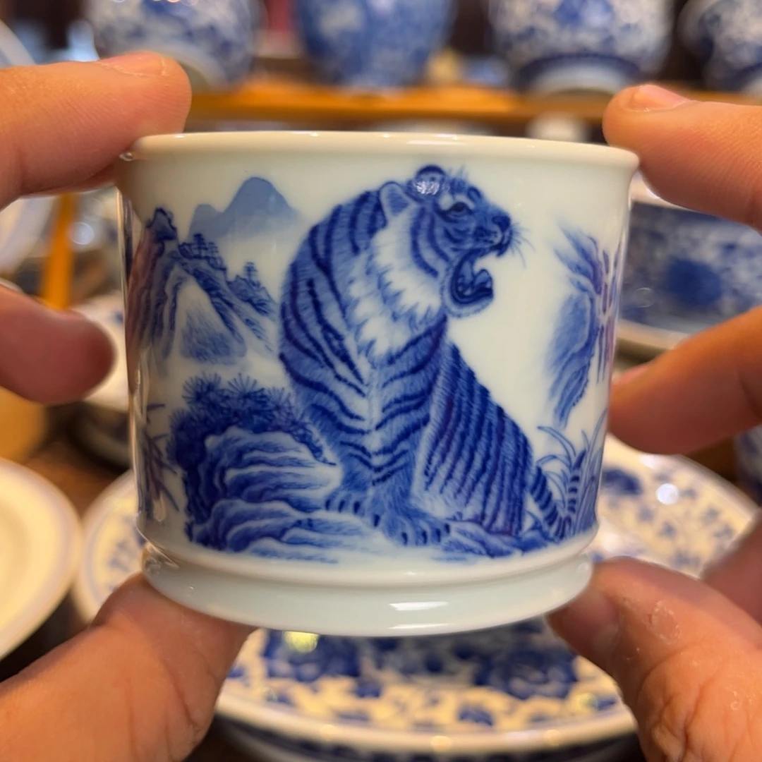 青花老虎主人杯一只
