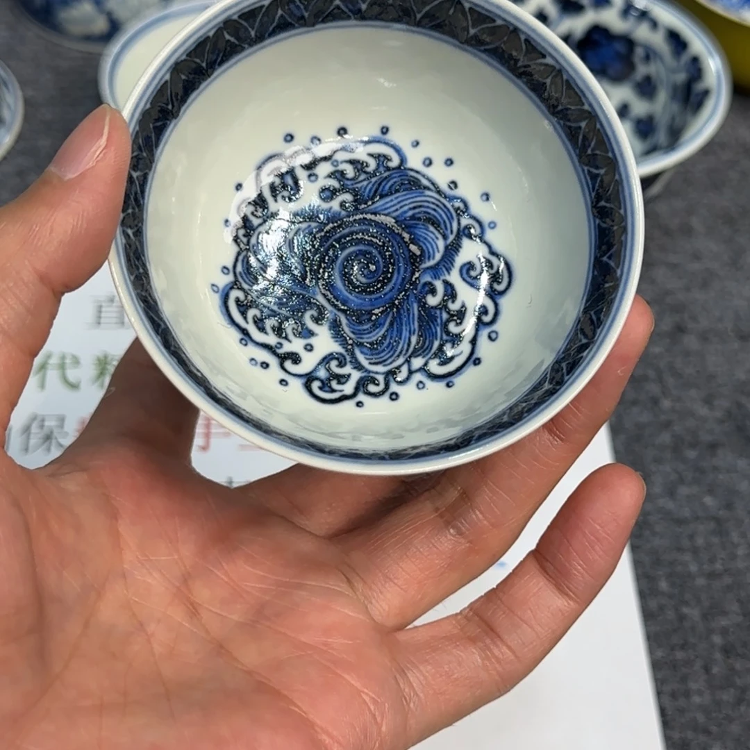瓷杯子当代仿古精品全手工