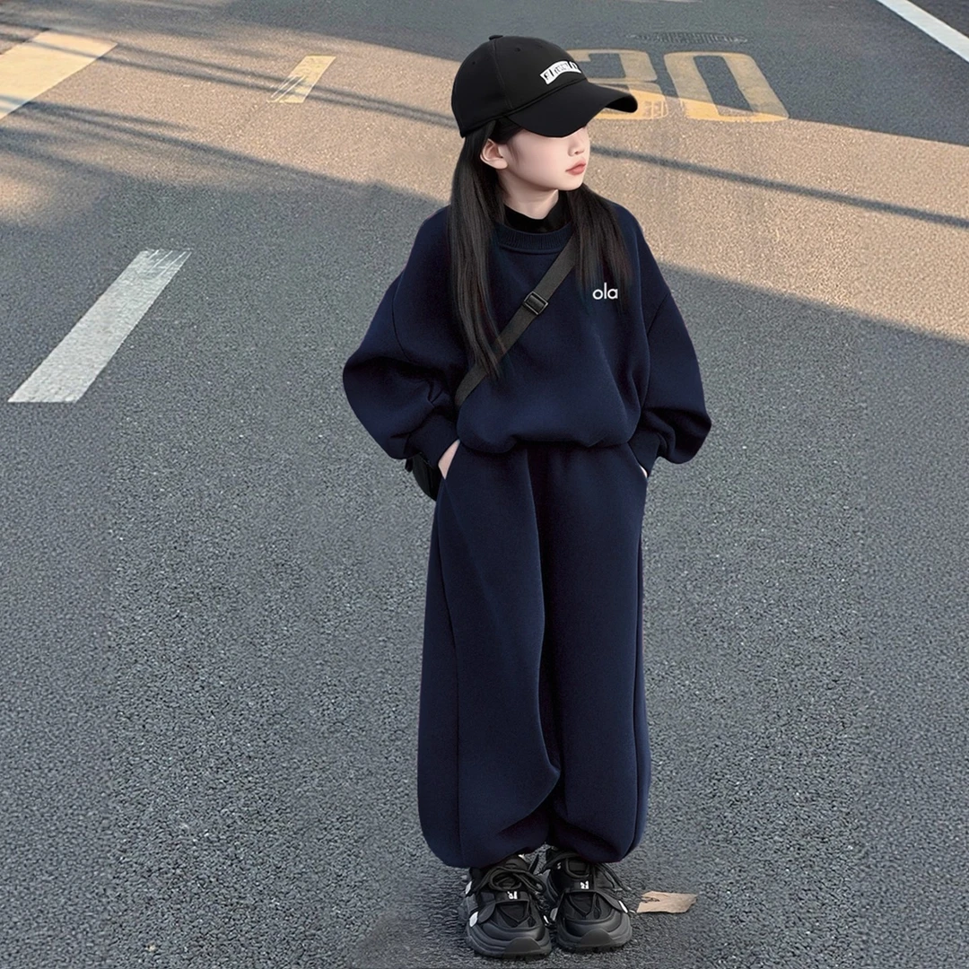 女童卫衣春秋套装2025新款大童运动秋装6-12岁儿童洋气秋季两件套