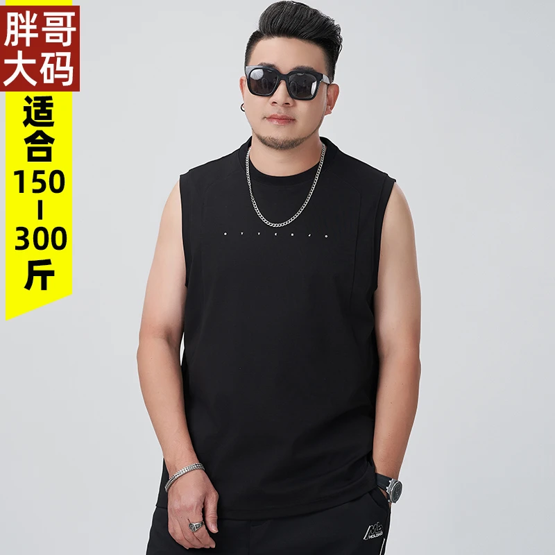 无袖t恤背心男夏季大码圆领T坎肩宽松内搭外穿汗衫健身运动篮球衣