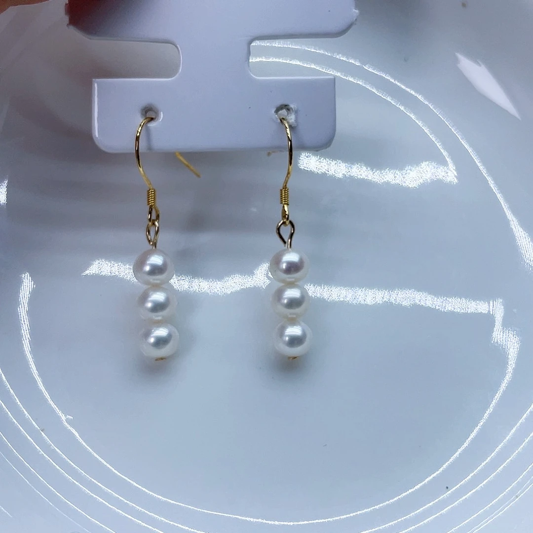 银S925镶嵌耳饰淡水珍珠