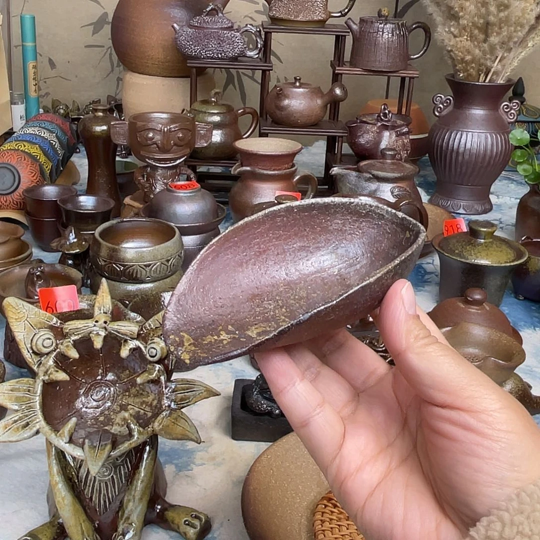 粗泥手捏茶则啊啊