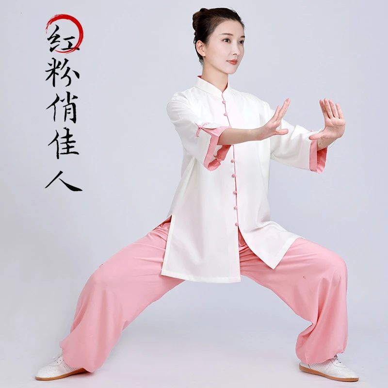 太极服女款新款高端棉麻亚麻太极拳练棉麻春秋太极拳练功服