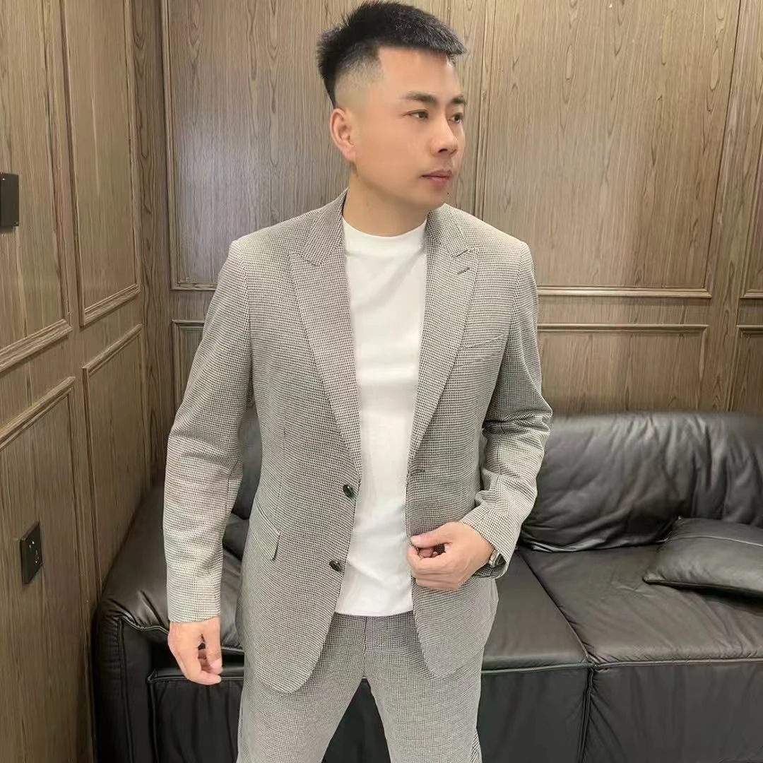 TA钴25春夏24862/12568男士商务休闲英伦风格纹简约经典西服套装