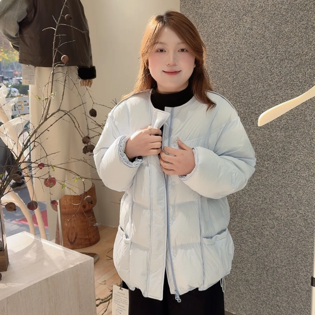 水波兰圆领泡芙羽绒服