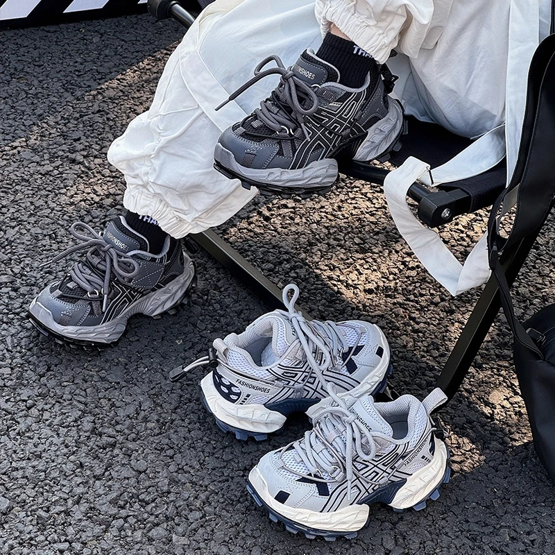 ABC儿童老爹鞋2025秋季新款轻便透气网面男童运动鞋时尚女童鞋