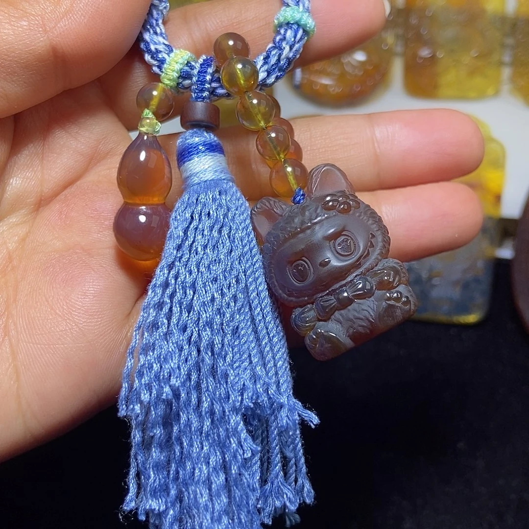 琥珀未镶嵌颈饰缅甸天然琥珀吊坠