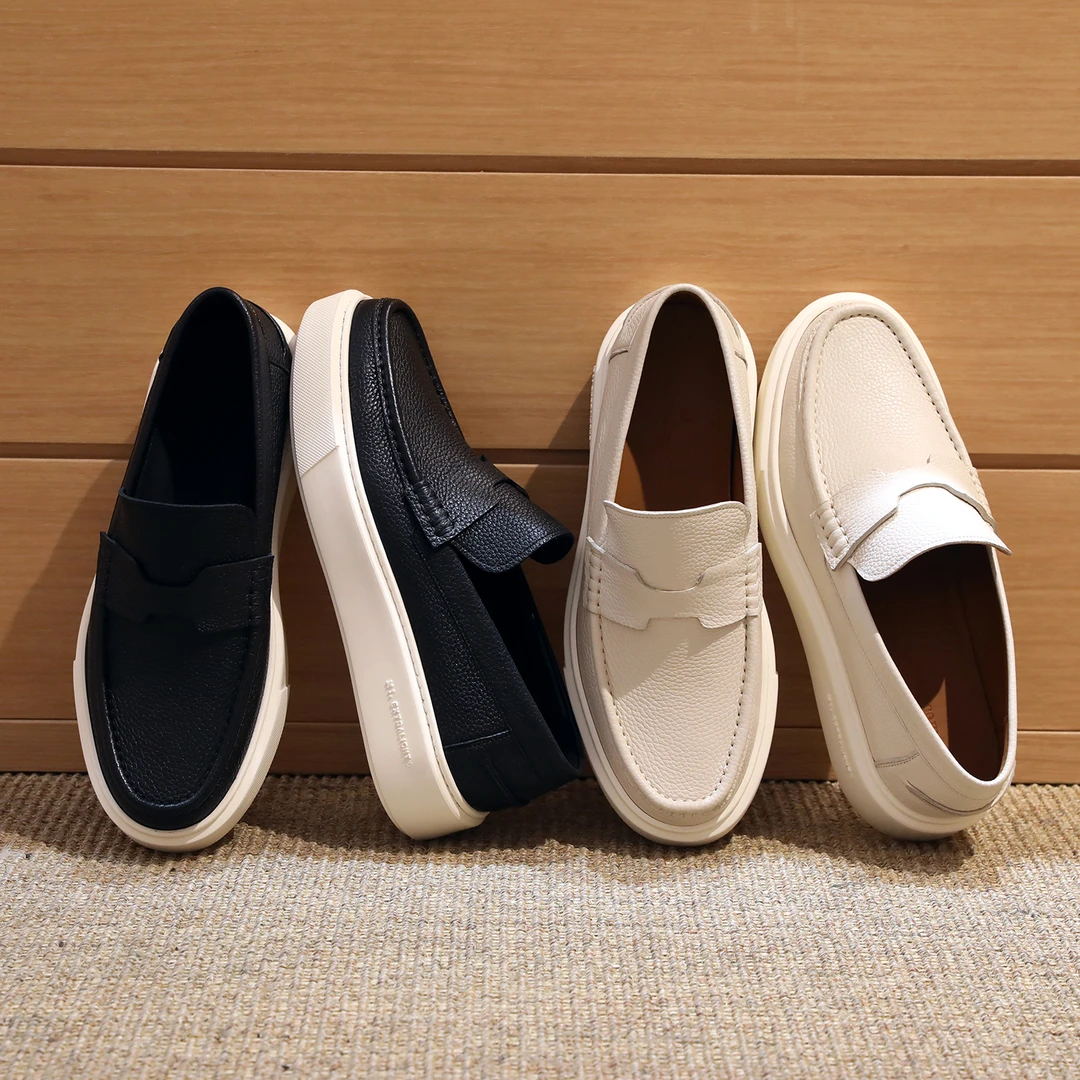 【253605035】懒人老头乐 舒适柔软男士鹿皮休闲一脚蹬透气乐福鞋