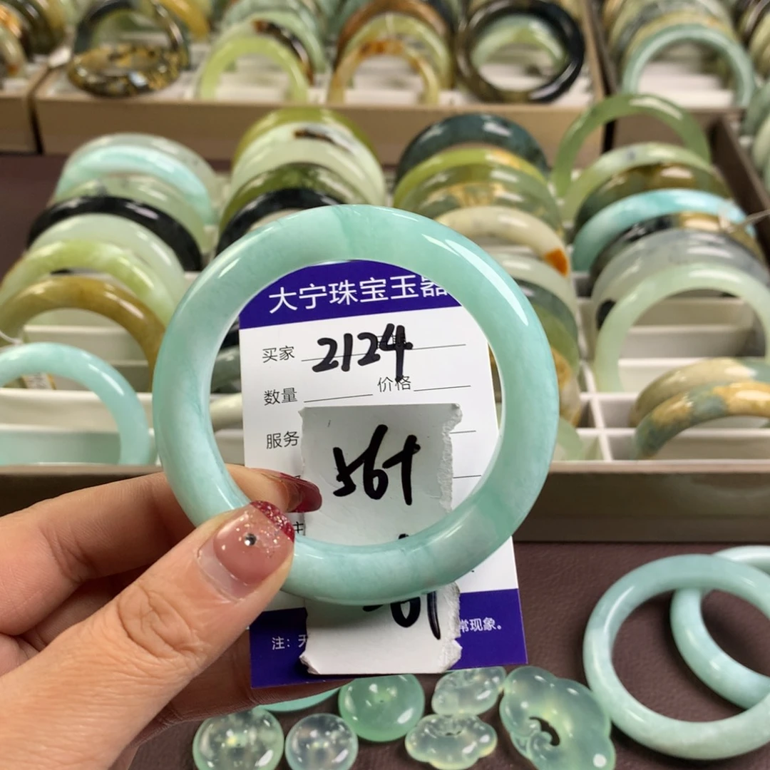 蛇纹石玉手镯未镶嵌小**2124