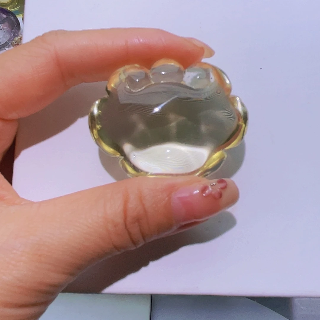 颈饰水晶未镶嵌天然黄水晶冰透如意锁吊坠