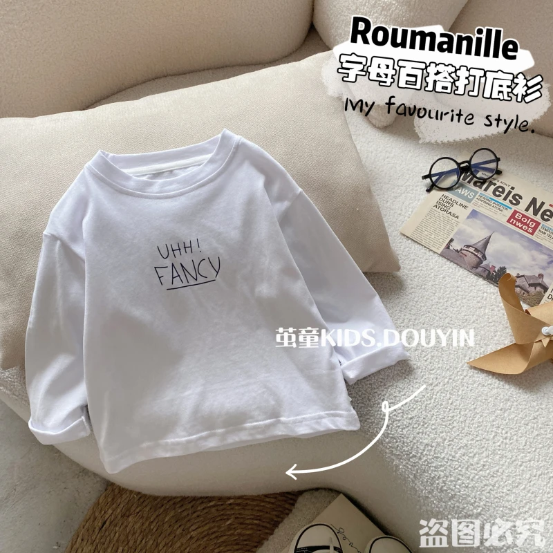 【麦麦妈】Q007春秋小童字母打底衫春季新品男女宝宝休闲百搭长袖
