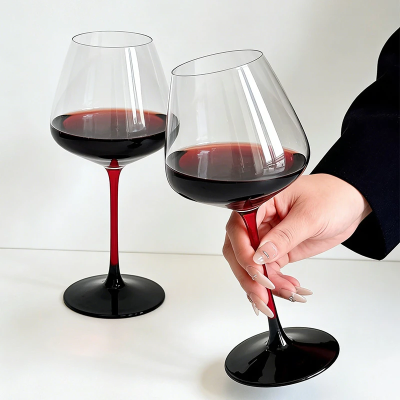 红酒杯玻璃杯轻奢大号高脚杯家用大肚葡萄酒杯高颜值洋酒杯子加厚