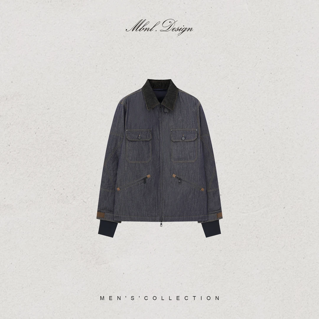 MBNL-F「M.K-Cowboy」秦磊男装90白鹅绒棉定纺牛仔羽绒服LL-WYR7056