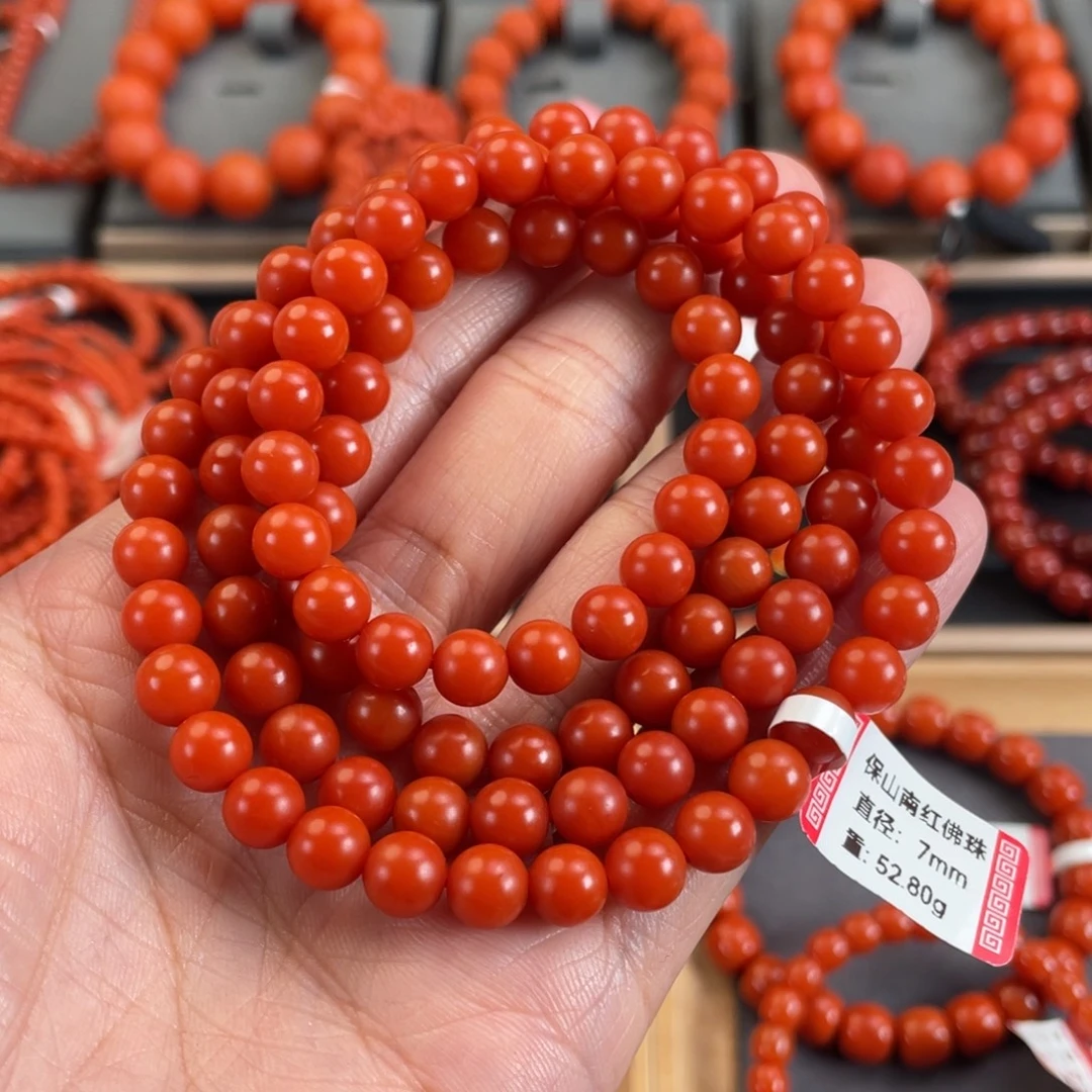 南红玛瑙未镶嵌把件保山南红7mm佛珠