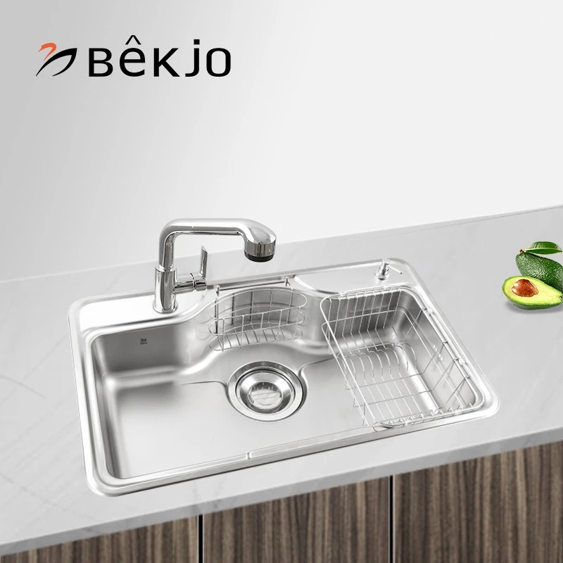 白鸟百洲系浦项304不锈钢水槽韩式大单槽超大下水WSDS850
