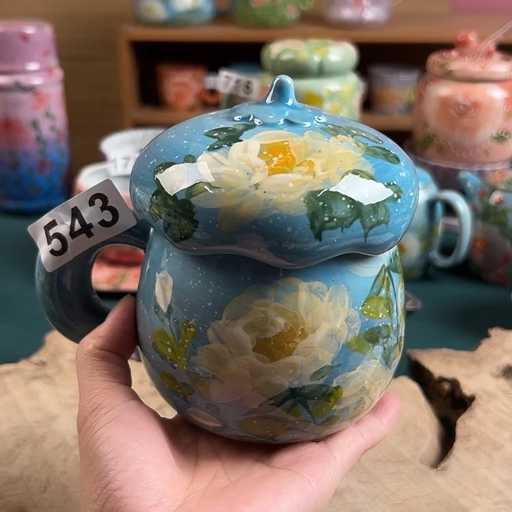 秋***湫景德镇陶瓷手绘作品543