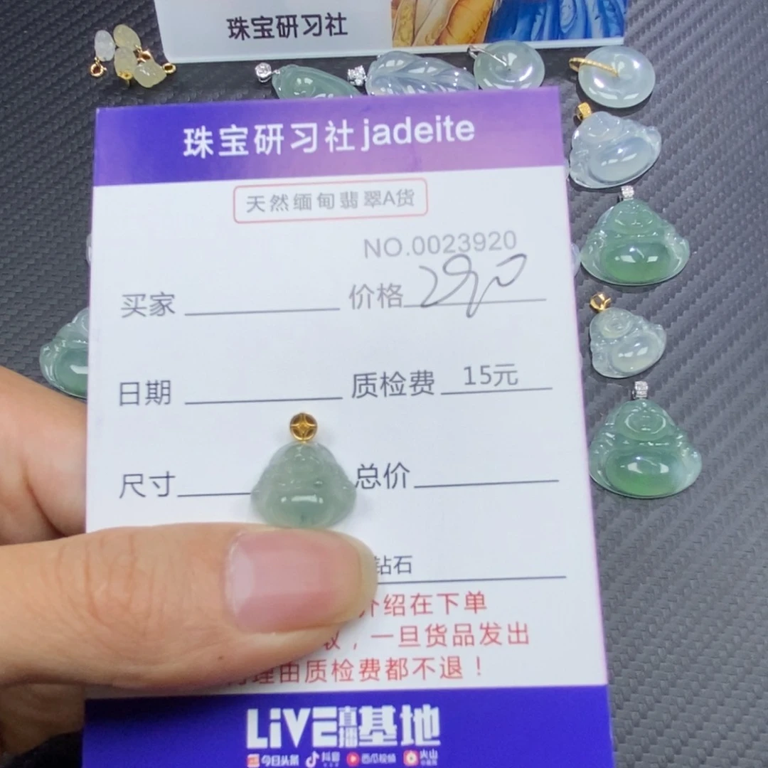 翡翠18K金镶嵌颈饰111111