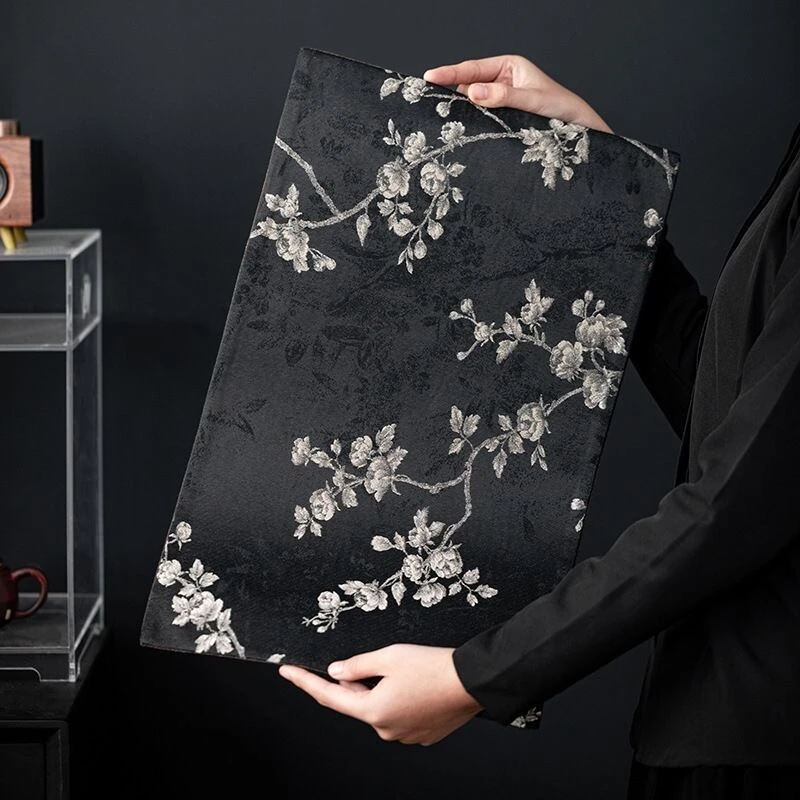 国风茶席轻奢中式织锦缎玫瑰海棠茶旗茶杯垫隔热垫茶道茶垫茶台布