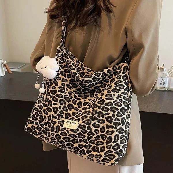 豹纹软面大容量包包女2024秋冬新款单肩包时尚洋气通勤洋气斜挎包