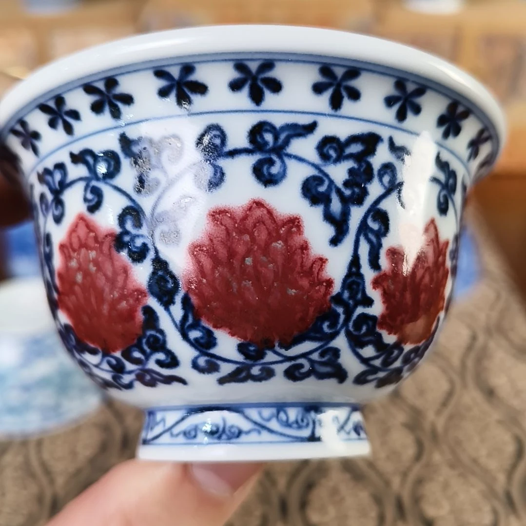 釉里红大压手杯杯杯杯