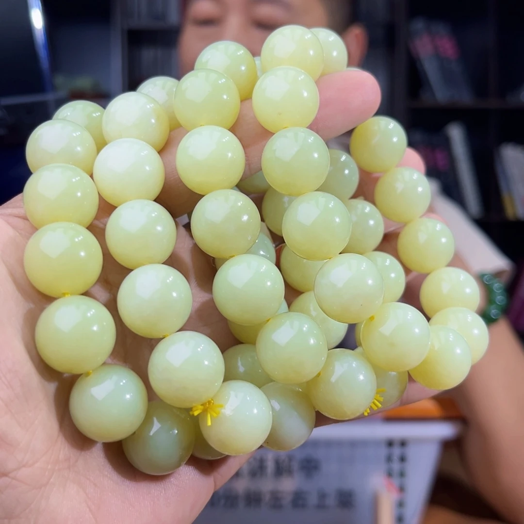 手串未镶嵌和田玉纯天然新疆若羌黄口料卡16多样性发其一