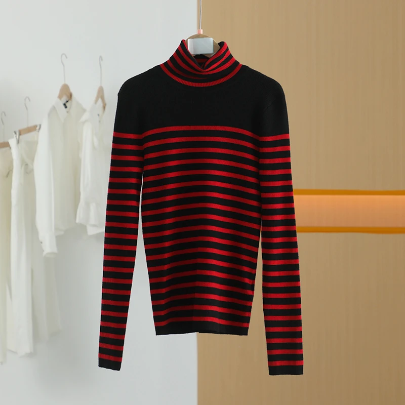 【唐长老自营】货号5455女装春秋新款休闲条纹针织衫M