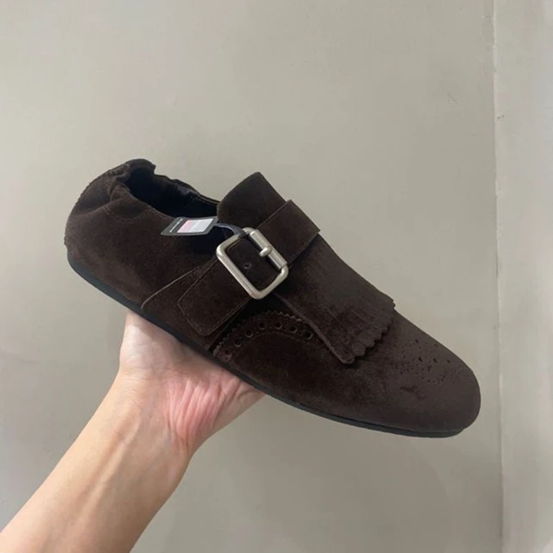 诗歌兰真皮复古小皮鞋女2025年新款百搭增高时尚乐福鞋子1055-36