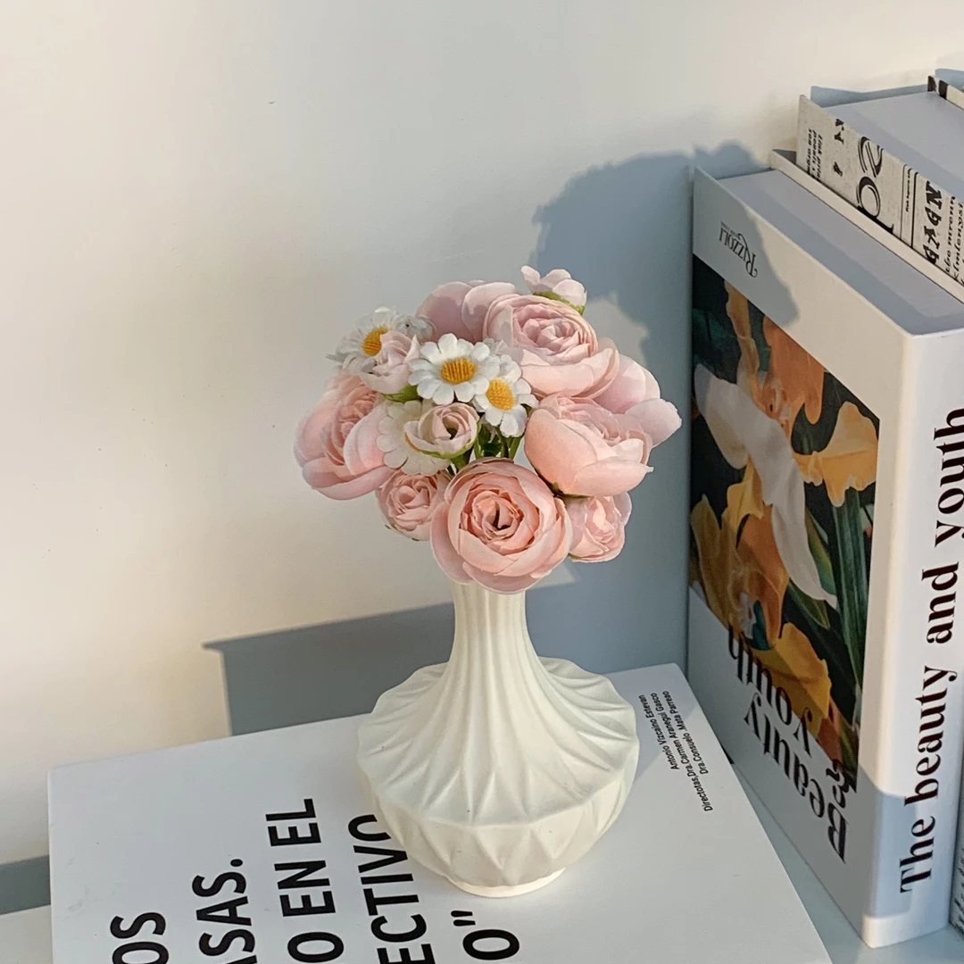 洋牡丹仿真花高档装饰花卉露莲假花客厅花艺花束摆件餐桌花瓶摆设