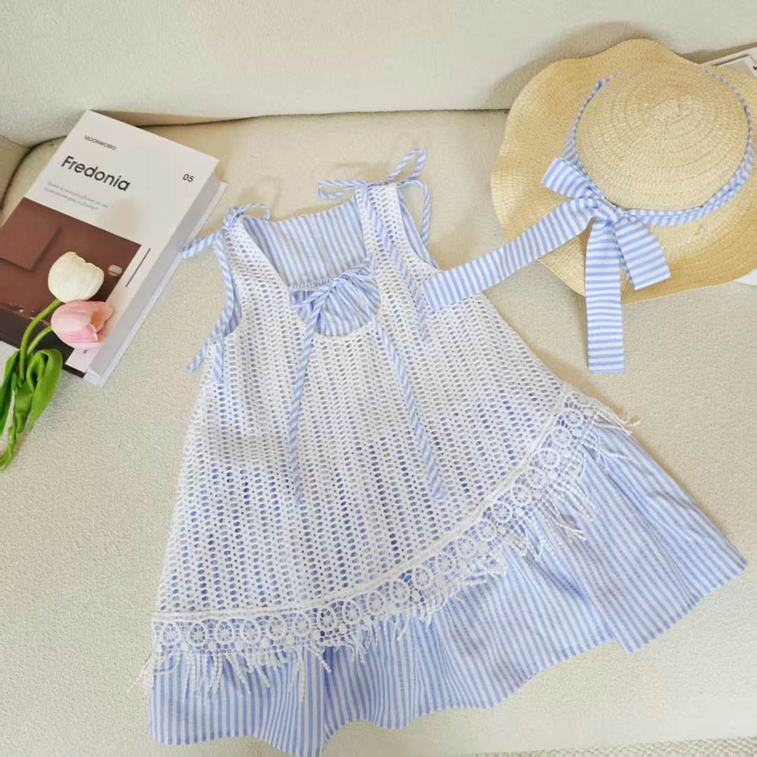 2025新款吊带裙女童夏季连衣裙洋气儿童装碎花公主裙女孩夏装裙子