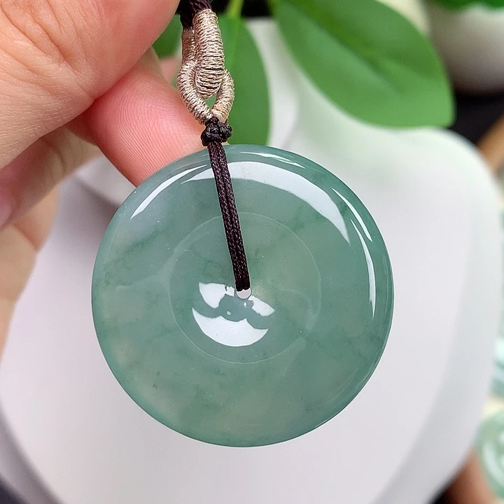 翡翠未镶嵌颈饰平安扣 34.6x6.0mm