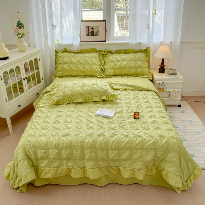 【专柜撤柜】新款7D豆豆韩版泡泡纱单夏被夏被四件套