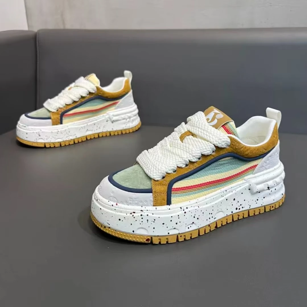 202夏季爆款布面透气休闲鞋厚底增高软底时尚百搭简约男士潮鞋子