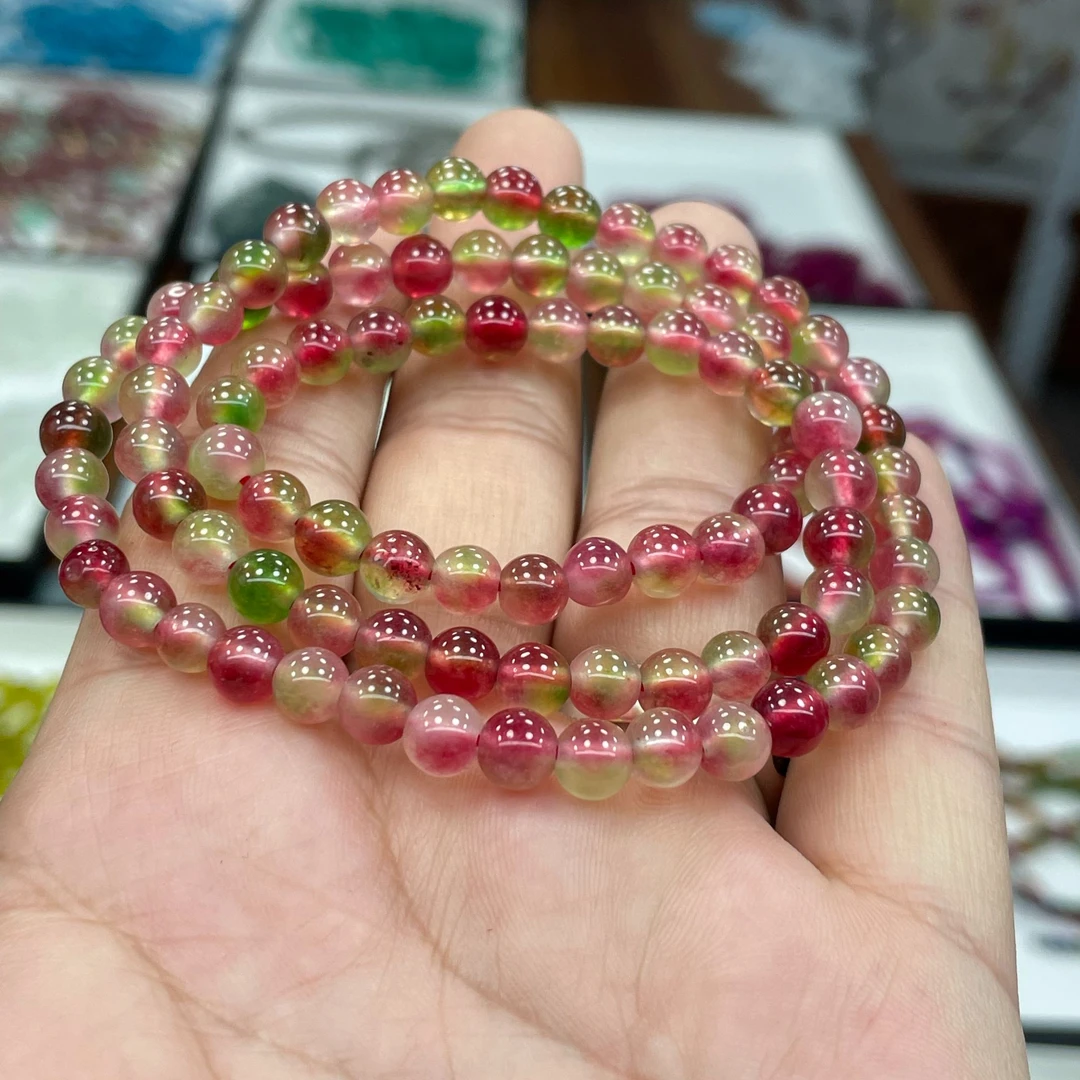 Z055 多圈手链西瓜碧玺