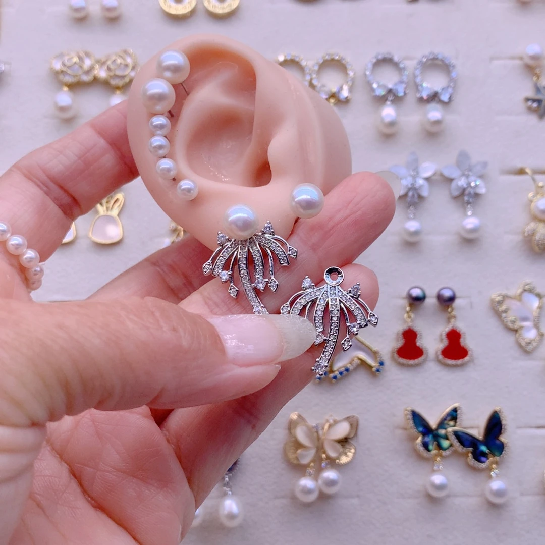 耳饰合金淡水珍珠