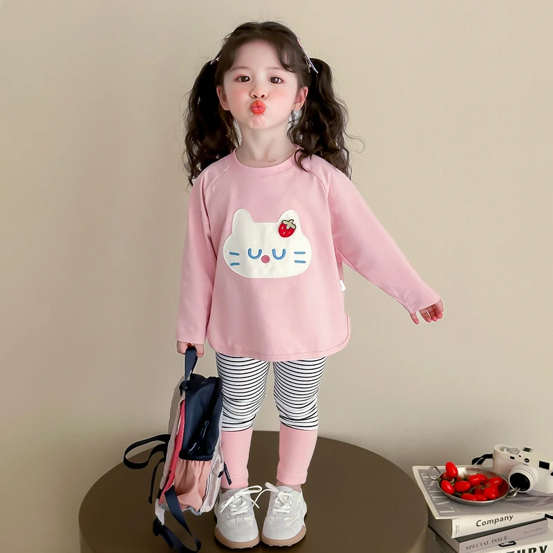 【25秋季上新】女童长袖套装甜美休闲卫衣套装儿童洋气长袖两件套