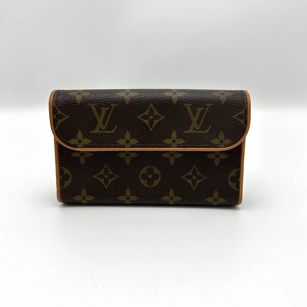 95新 LouisVuitton/路易威登 经典老花金扣中古腰包 62015