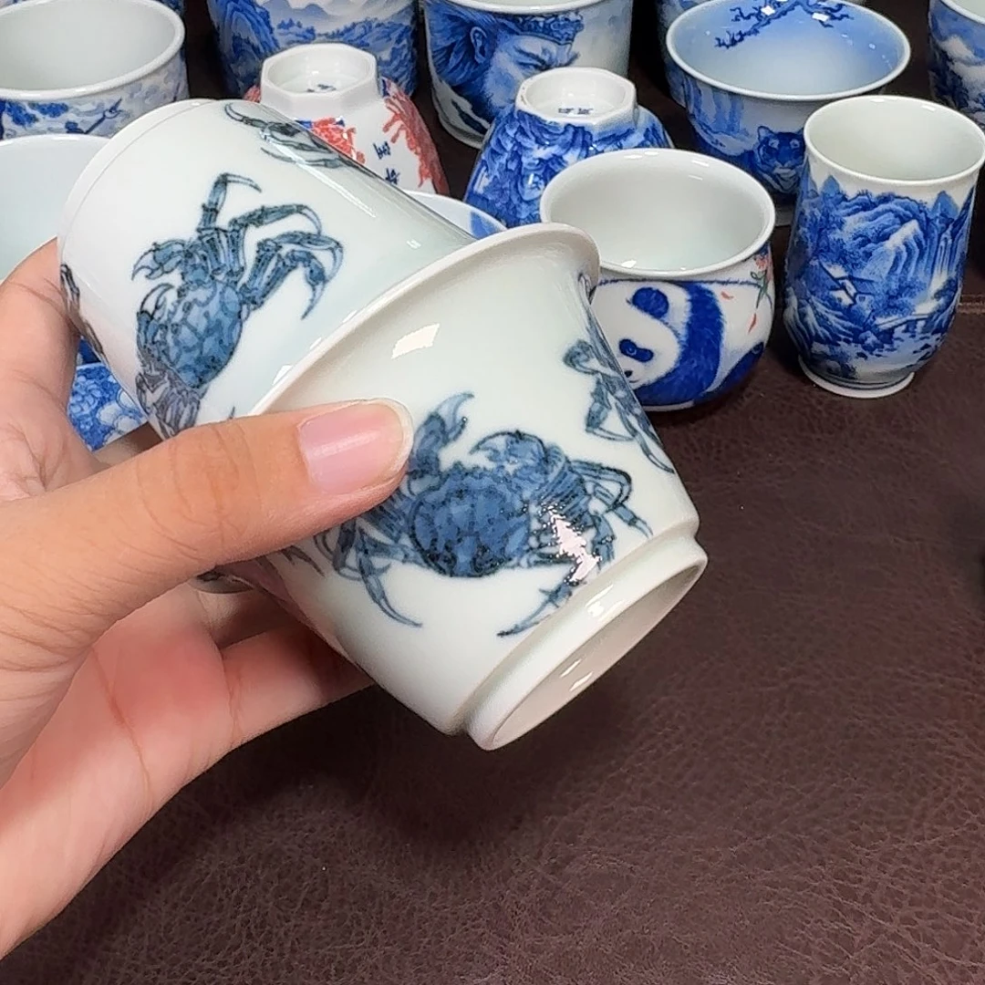 马***也现代景德镇陶瓷盖碗