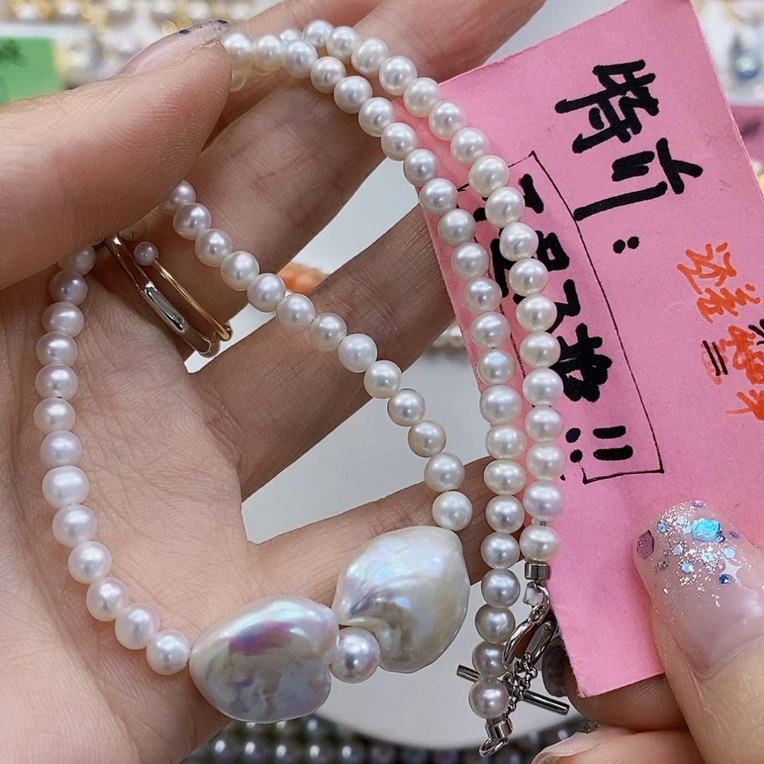 淡水珍珠特价项链银S925镶嵌