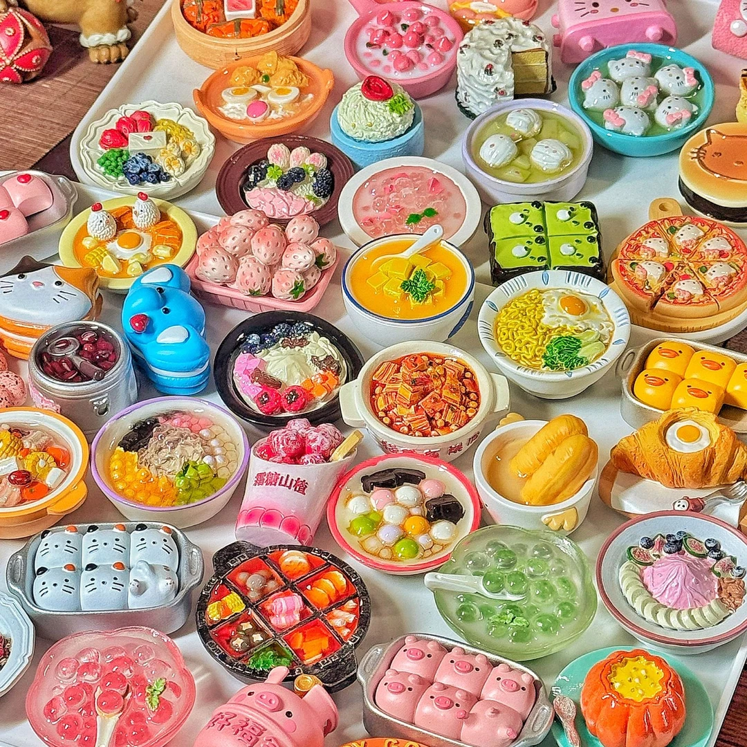 (直播拆)手工树脂食玩冰箱贴创意装饰摆件