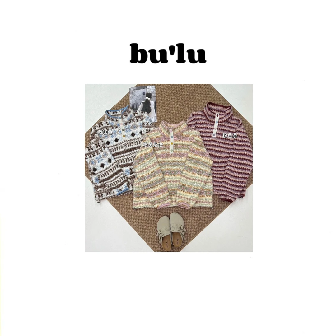 bu'lu “小岛微风"毛衫常规款卫衣韩版宽松型撞色