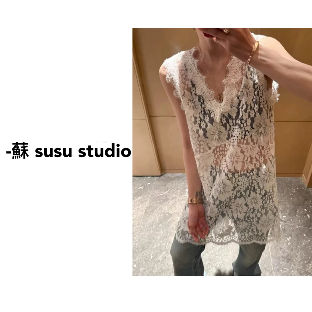 XJ 设计师拼接蕾丝轻奢通勤常规不褪色夏季女装 H0050