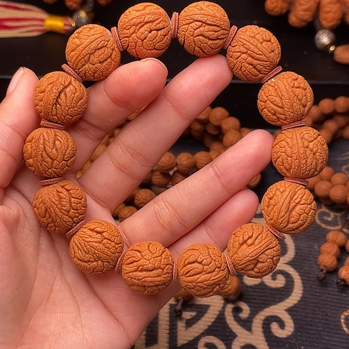 手串桃核精品金丝龙珠1.9