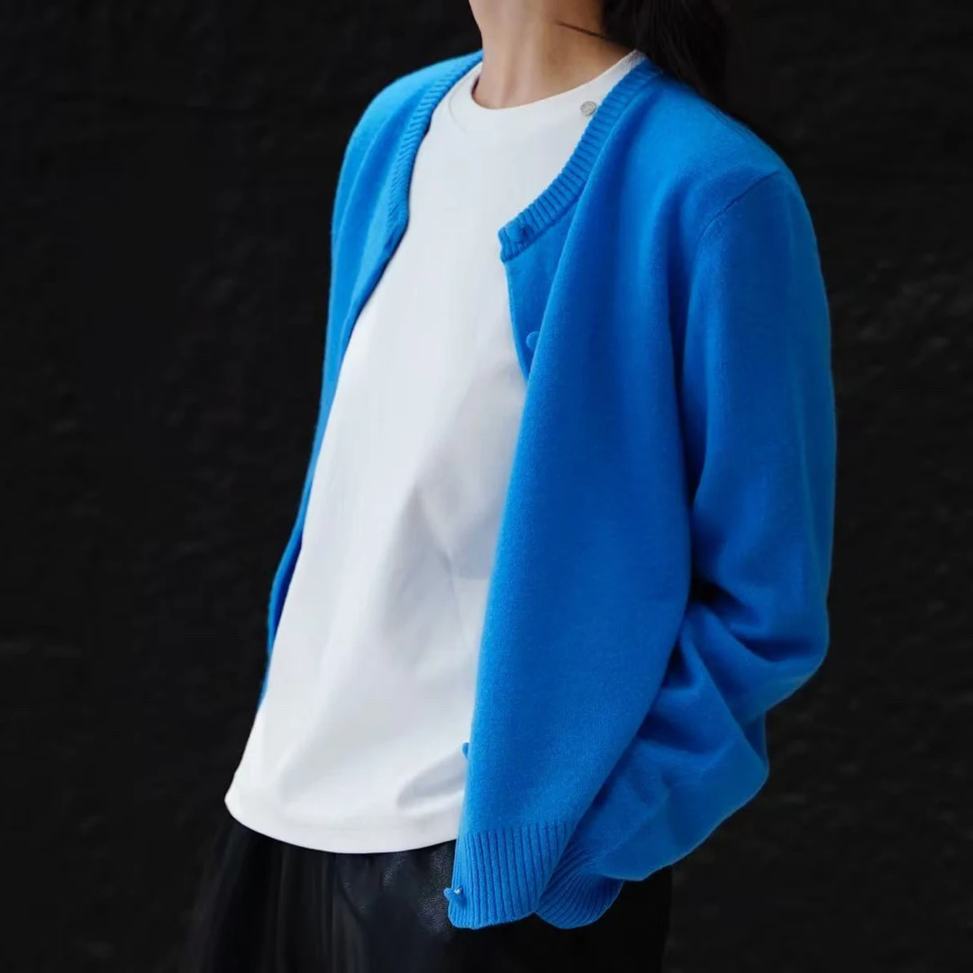 YOYO A610包扣羊毛开衫女时尚休闲女上衣外套