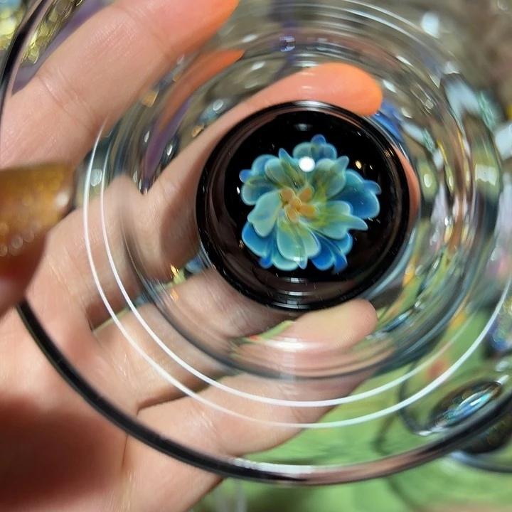 玻璃茶器清杯蓝花语