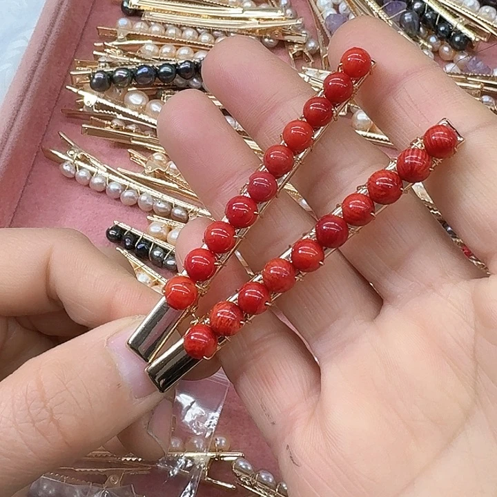 淡水珍珠发饰银S925镶嵌